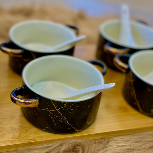 Luxurious Noir Soup Serving Bowl Set