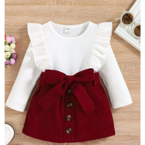 Charming Ruffled Dress Kids' Cloth