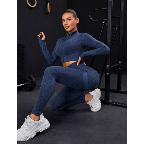 Navy Textured Activewear Set