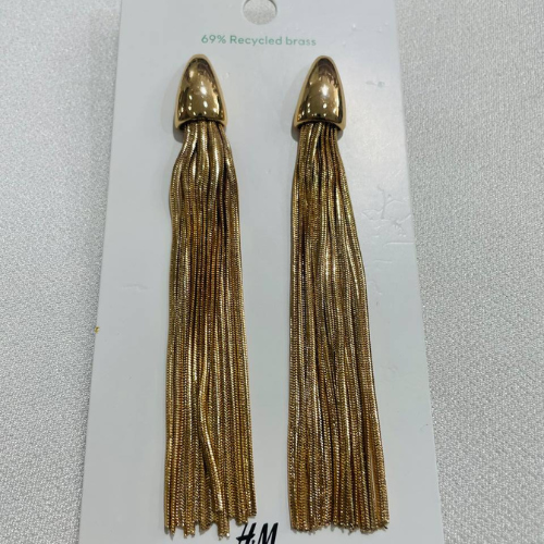 H&M gold plated brass tassel earrings