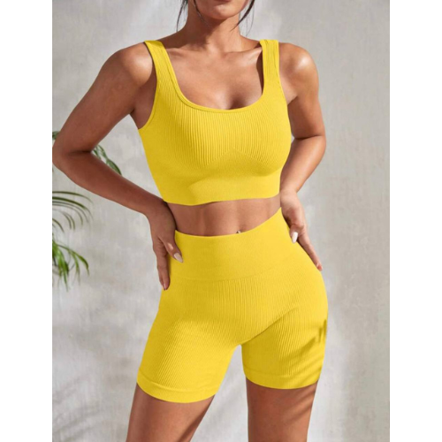 Sunny Yellow Ribbed Activewear Set