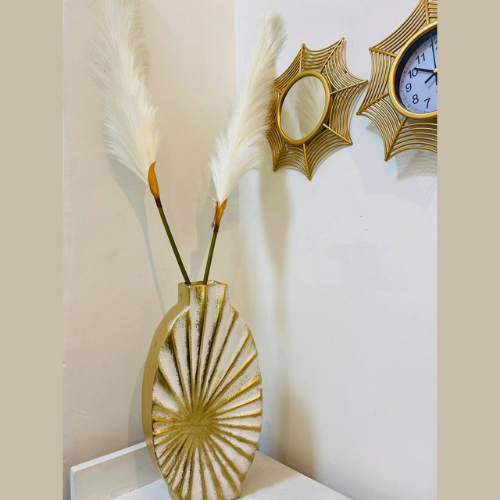 Golden Flower Pot and Feather