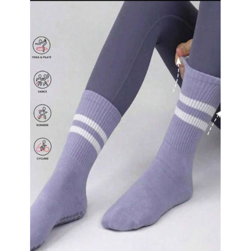 Non-Slip Striped Yoga Socks Lavender