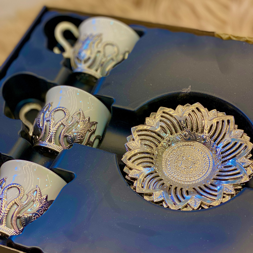 Silver Lotus Tea & Coffee Set