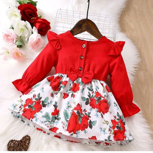 Floral Elegance Dress Kids' Cloth