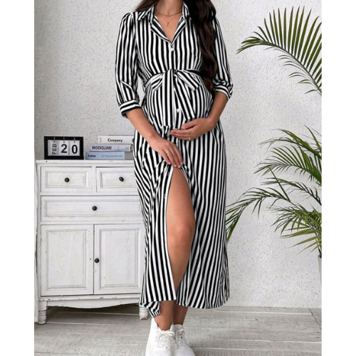 Classic Stripes Midi Maternity Wear