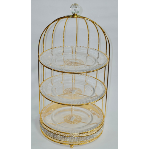 Golden Honeycomb Glass Storage Jar